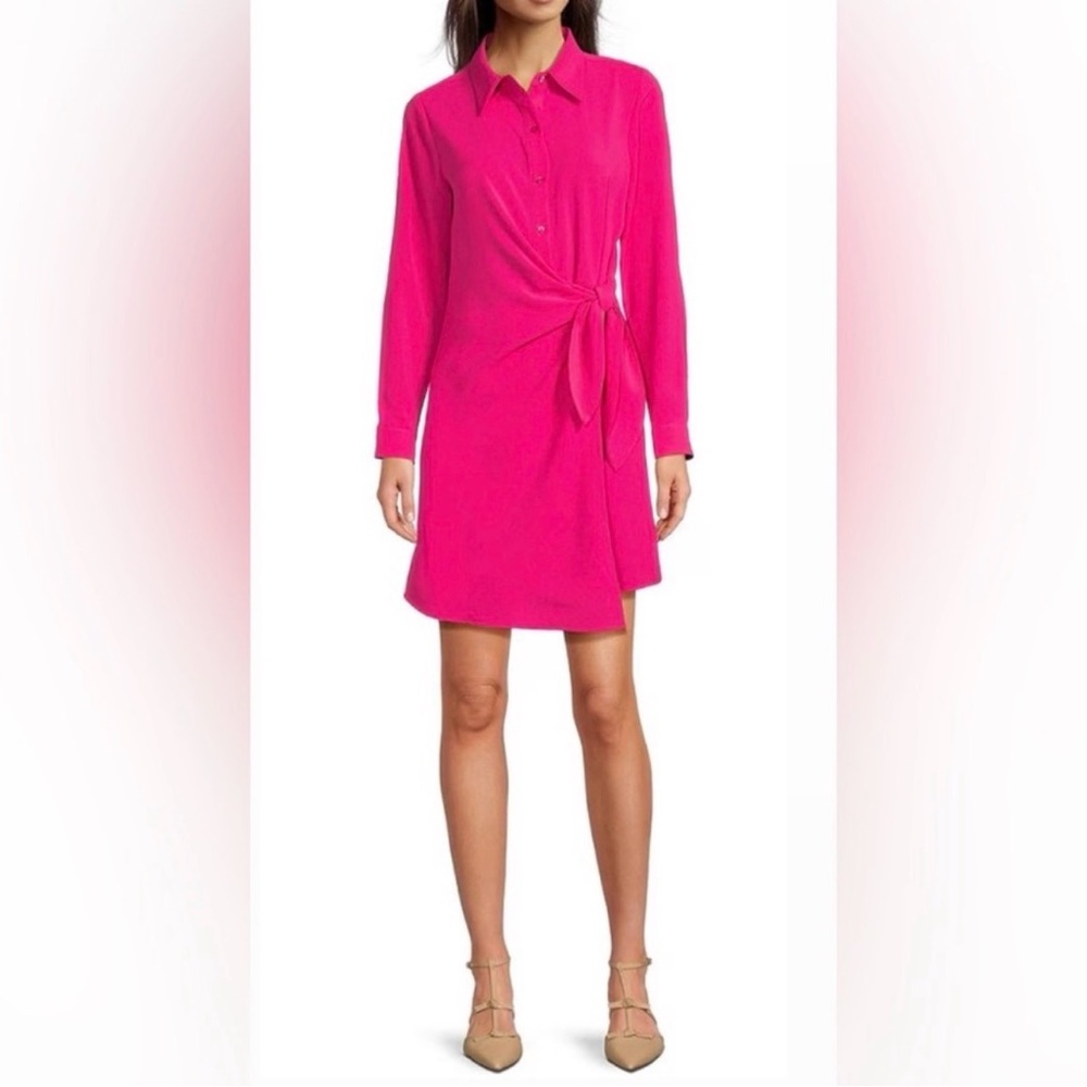 Alex Marie Vibrant Pink Long Sleeve Dress